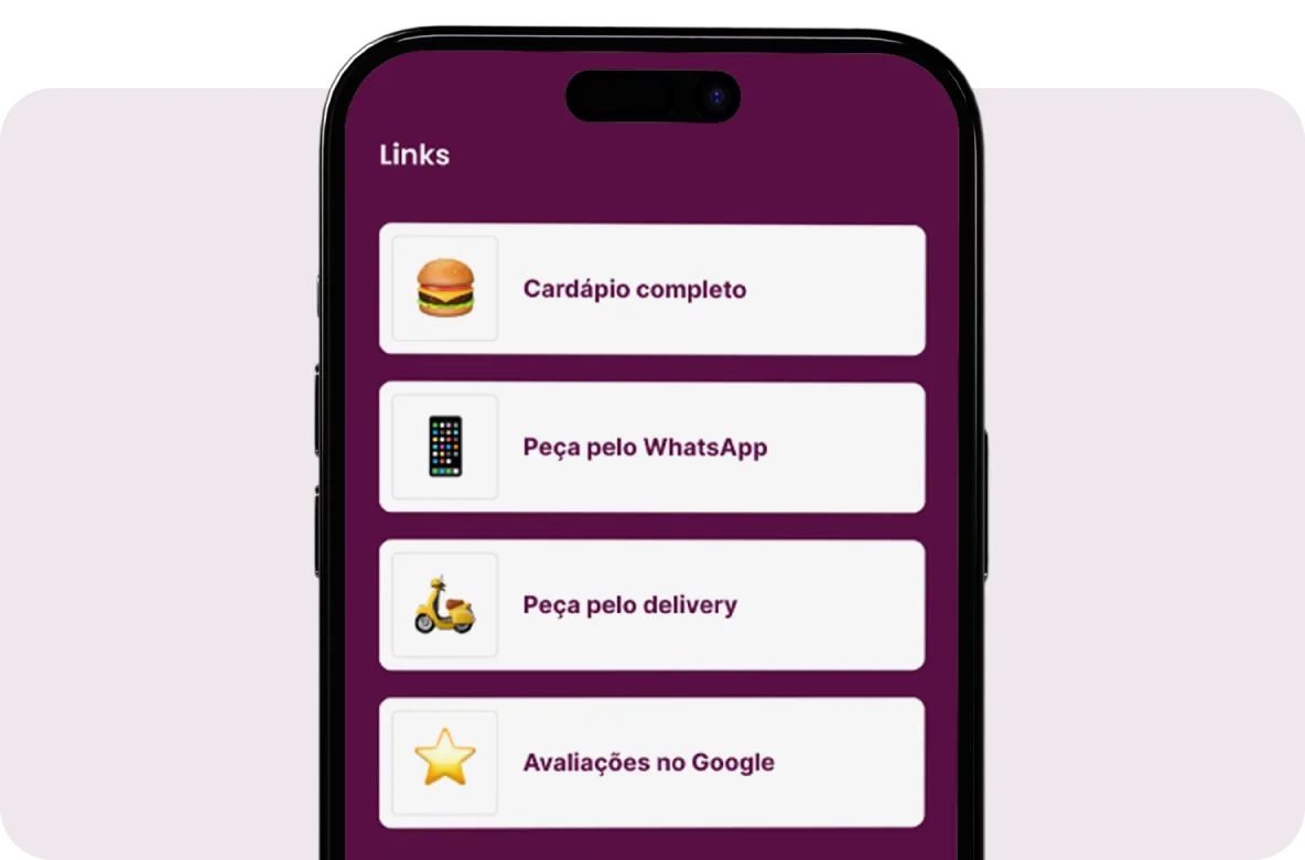 Exemplo de Links em uma página do Keepo