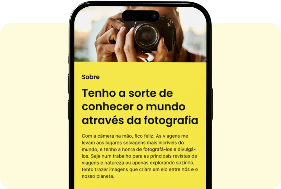 Exemplo de Apresentação em uma página do Keepo