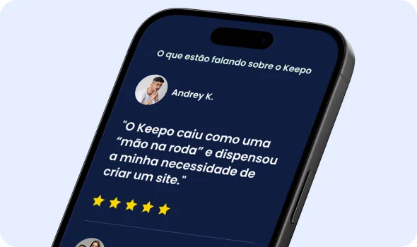 Exemplo de Depoimentos em uma página do Keepo